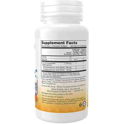 Жирні кислоти Now Foods Риб'ячий Жир для Дітей, 100 мг, смак фруктів, Kid's DHA, 60 (NOW-01607) Вінниця