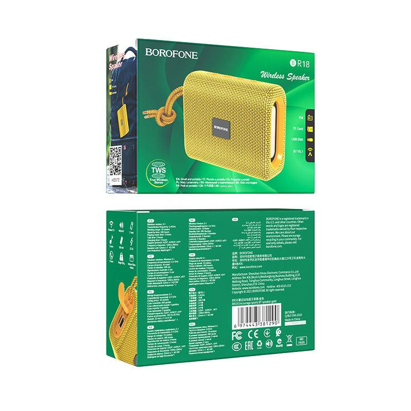 Портативна колонка BOROFONE BR18 Encourage sports BT speaker Gold Київ - фото 10