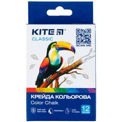 Мел Kite цветные Jumbo Classic, 12 цветов (K-075) Винница
