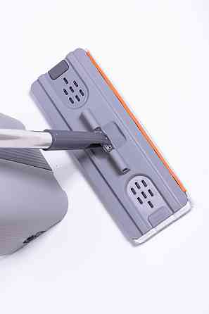 Телескопічна швабра з плоскою насадкою та відро з двома секціями для миття підлоги й віджиму, комплект для прибирання HP-35015-20 Київ