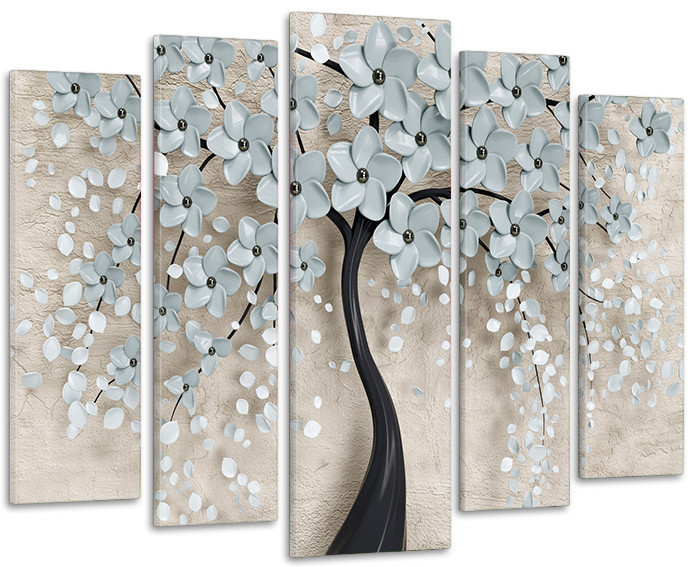 Модульна картина у вітальню/спальню Дерево сакураLM007_5 90х132 см Київ - фото 1