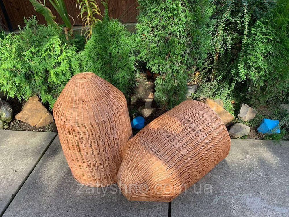 Люстра висока плафон з натуральної лози Київ - фото 4