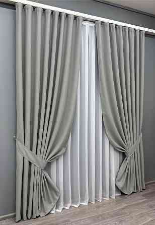 Комплект штор VR-Textil Блекаут двосторонній Scandi № 1900ш Сірий 150х270 см 2 шт (33-0932) Київ