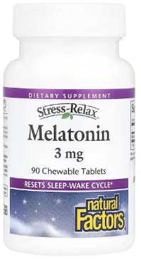 Мелатонін для сна Natural Factors Melatonin 3mg 90 табл Київ - фото 1