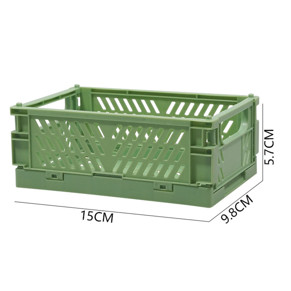 Пластиковый органайзер, складная корзина для хранения, контейнер  с ручками,  15×9.8×5.7см, цвет зеленый Каменец-Подольский - изображение 2