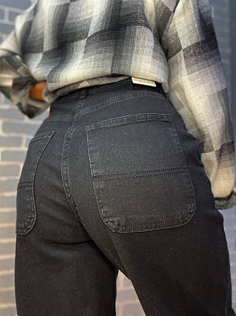 Джинсы женские Its Basic 3419 Skater jeans косые карманы стрейчевые скейтеры бананы, черный, 40, 40, Одесса - изображение 3