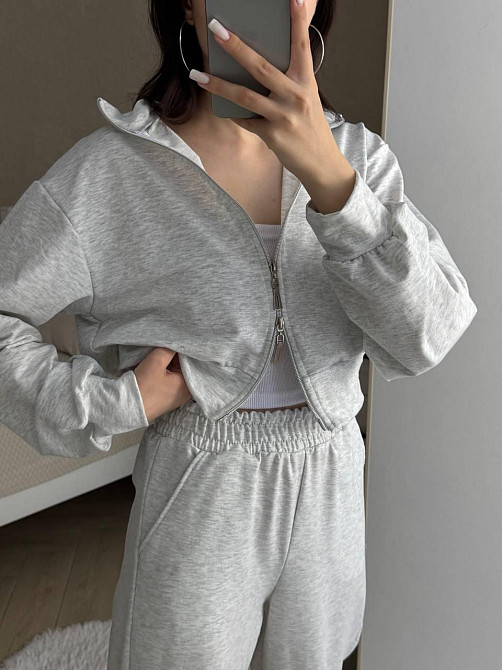 Женский прогулочный костюм двойка: кофта и штаны турецкая двунитка Меланж, 42/44 Одесса - изображение 3