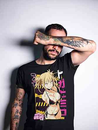 Футболка з аніме принтом Моя геройська академія оверсайз (S/M/L) Чорний AnimeJ0538 Дніпро