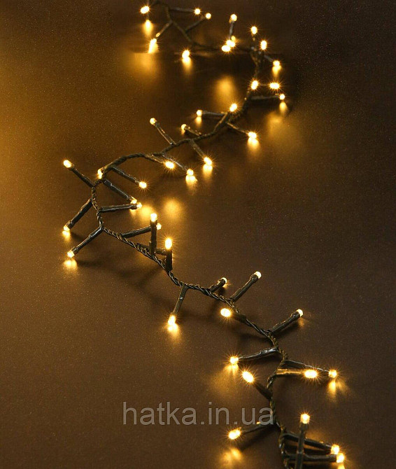 Гірлянда Новорічна світлодіодна «Феєрверк» VALESO багаторежимна, 200 LED, 2.3 м, тепле світло, зелений дріт Київ - фото 1