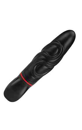 Розкішний вібратор з опуклими ребрашками для стимуляції AMOR BIG VIBRATOR BRUCE Black (Застосунок НЕ Sex Aura Київ