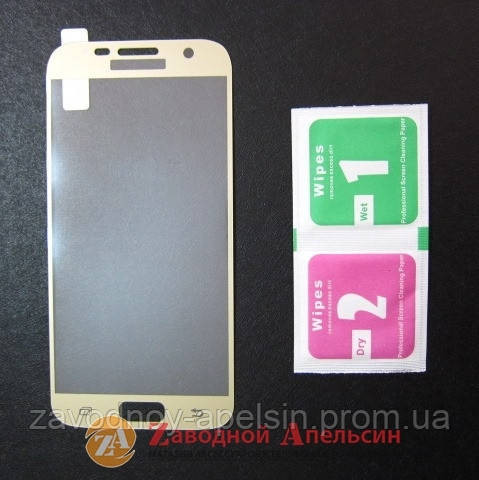 Защитное стекло Samsung G930 S7 Tempered Glass gold Одесса - изображение 2