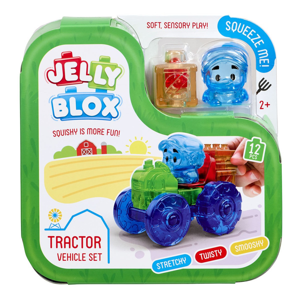 Дитячий сенсорний конструктор "Барвистий трактор" Jelly Blox 932945, 12 деталей Вінниця - фото 1