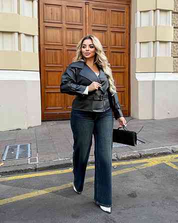 Жіноча стильна повсякденна куртка з екошкіри Одеса