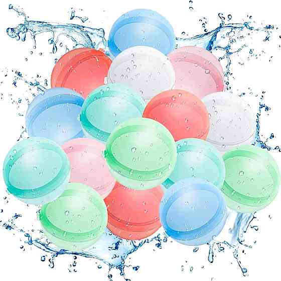 Водяные шарики kakoushuiqiu002-B розовые/оранж/голубые/синие/зеленые/желтые 36 шт многоразовые силиконовые Киев