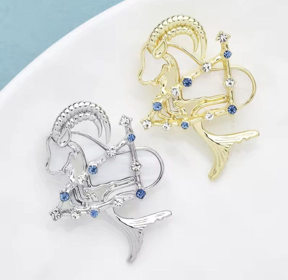 Брошка знак зодіаку "Козеріг" Сріблястий Сміла - фото 2