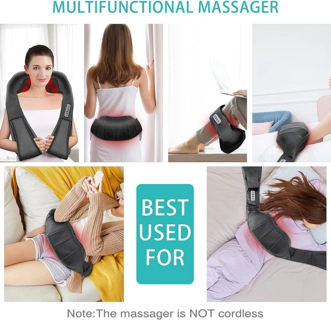 Массажер для шеи и плеч AERLANG Shiatsu, массажер для спины с нагреванием, более глубоким разминающим массажем тканей для плеч Киев - изображение 6