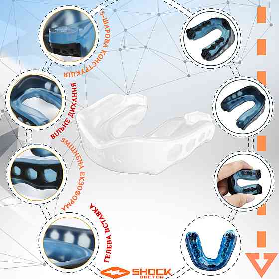 Капа Shock Doctor Gel Max доросла (вік 11+) White (art. 61950-TC-AD) Кам'янське