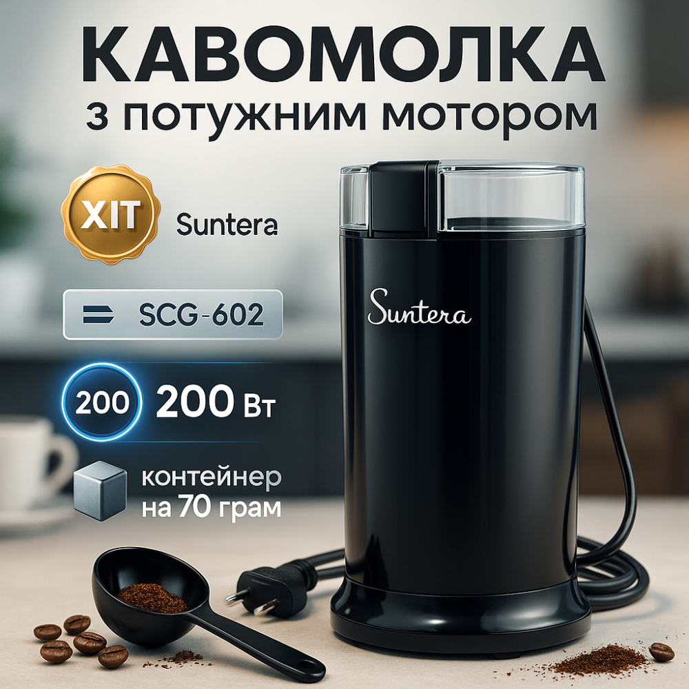 Кавомолки для спецій Suntera, Кавомолка для пуровера, Електрична кавомолка з великим об’ємом GY-53 Львів - фото 8