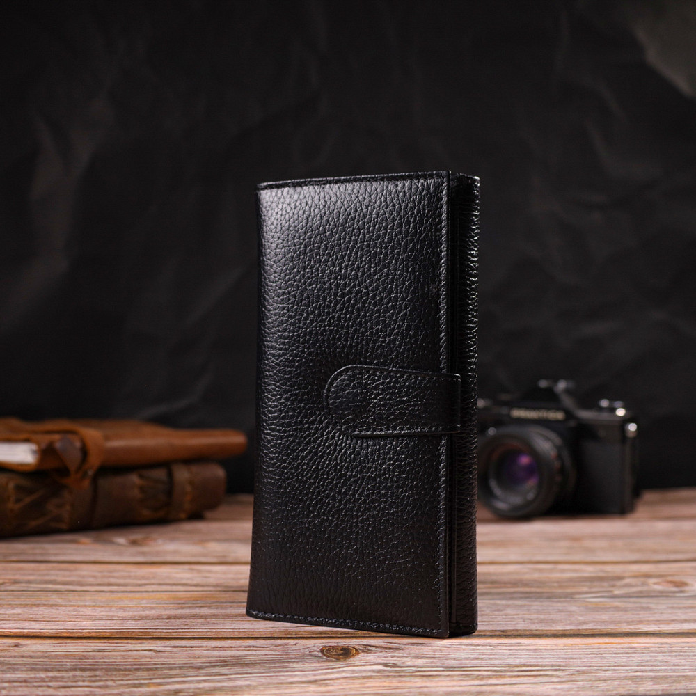 Уникальное портмоне унисекс из натуральной мелкозернистой кожи CANPELLINI 21856 Черное Киев - изображение 9