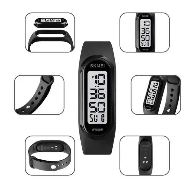 Наручний годинник браслет Skmei 1666 (Чорний з білим циферблатом) Вінниця - фото 9