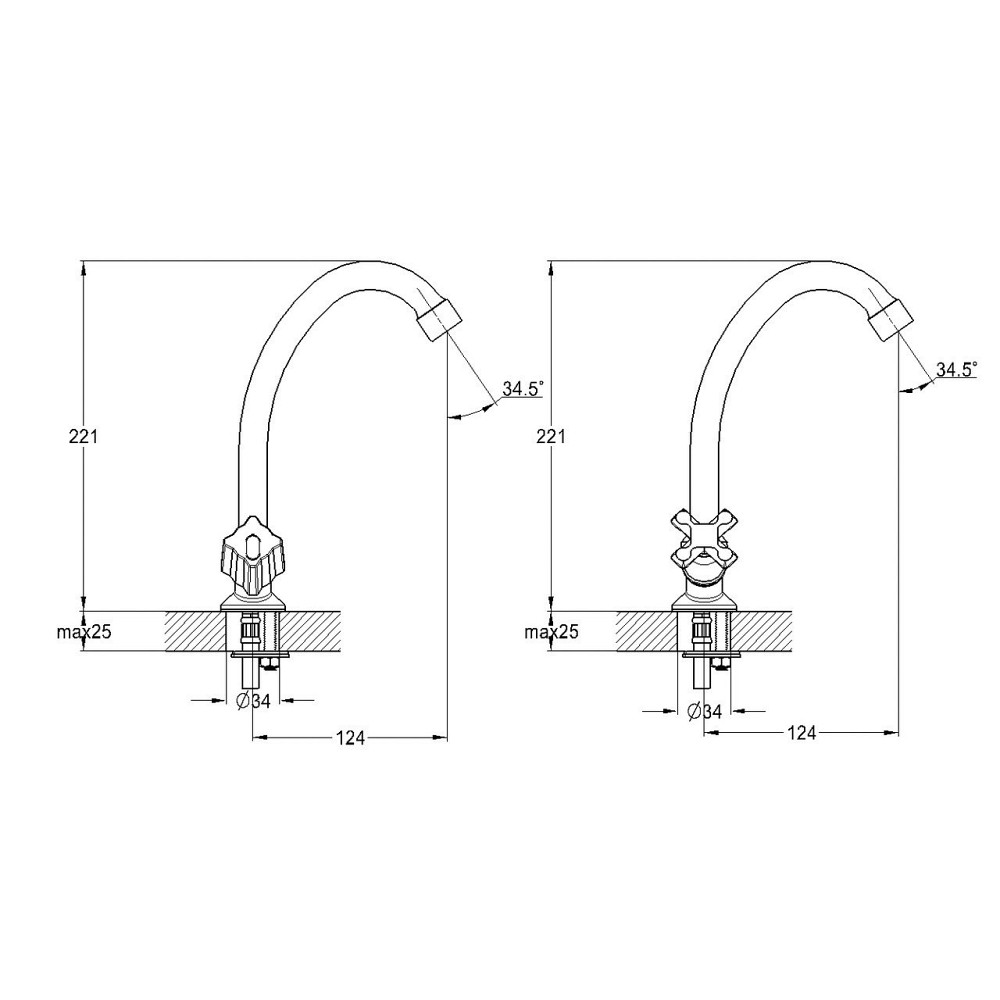 Змішувач для кухні (умивальника) Zerix JIK двохвентельний керамічні кран-букси БЕЗ ШЛАНГІВ Чернівці - фото 5