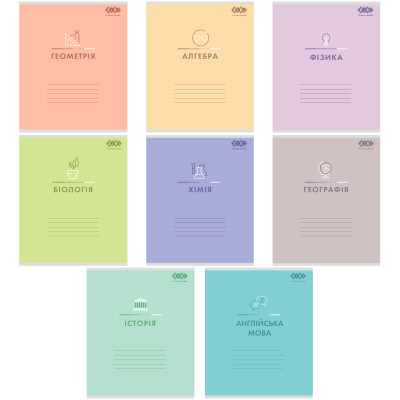 Зошит ZiBi набір учнівських PASTEL 48 аркушів клітинка 10 штук, 8 предметів (ZB.1701-99) Вінниця - фото 1
