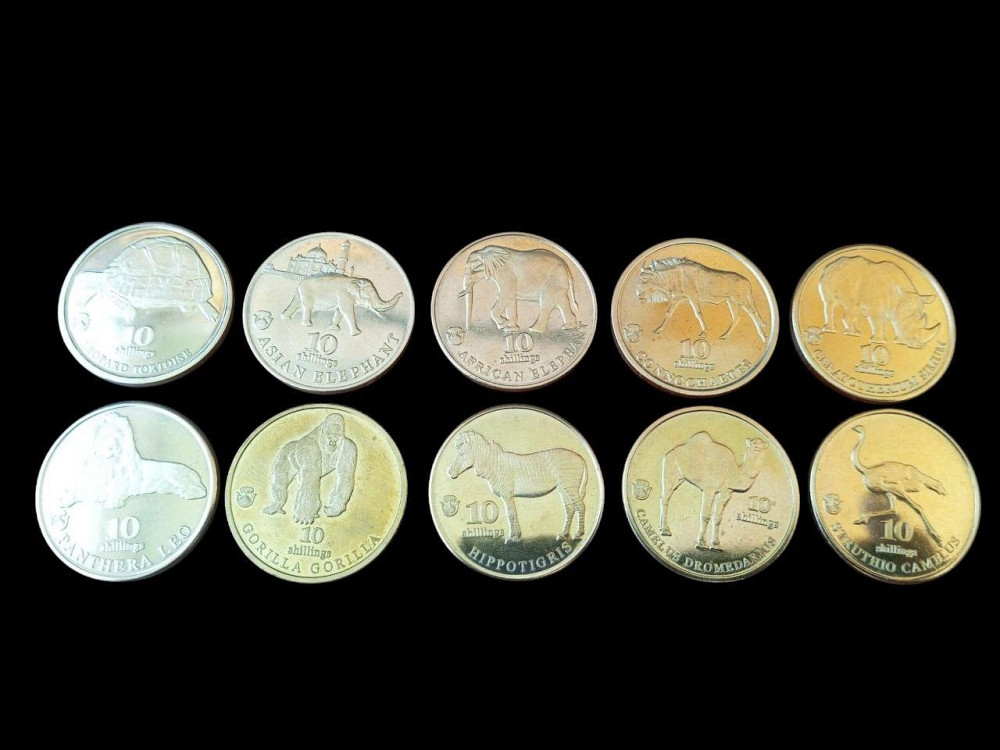 Біафра 10 шилінгів 2017-2022 тварини Африки, набір 10 монет Полтава - изображение 1