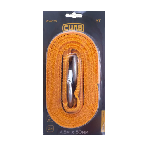 Трос буксирувальний 3 тонни 4,5м*50мм гаки/блістер СИЛА Житомир - фото 3