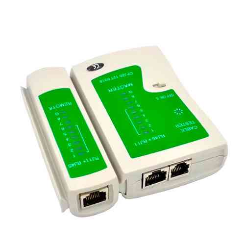 Тестер телефонного и сетевого кабеля RJ45 RJ11, прибор для диагностики зеленый Киев