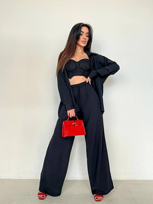 Жіночий стильнй привабливий костюм американський креп Одеса - фото 1