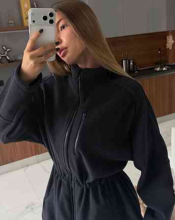 Жіноча повсякденна тепла кофта двосторонній поларфліс Темно-синій Одеса