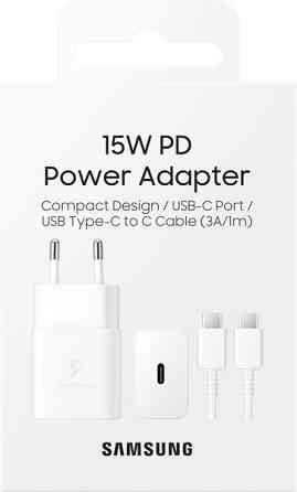 Мережевий зарядний пристрій Samsung 15W Power Adapter Type-C+Cable - White (EP-T1510XWEGEU) (6972209) Київ