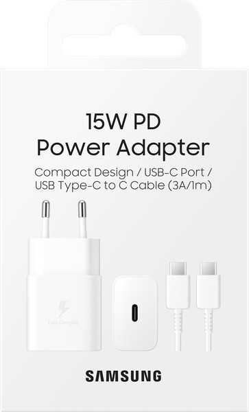Сетевое зарядное устройство Samsung 15W Power Adapter Type-C+Cable - White (EP-T1510XWEGEU) (6972209) Киев - изображение 3