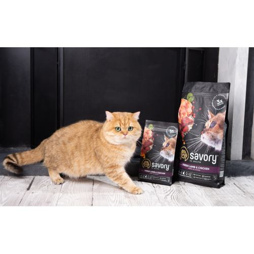 Корм сухий Savory Adult Cat Steril Fresh Lamb and Chicken для стерилізованих котів з ягнятиною та куркою 400 г Київ - фото 5