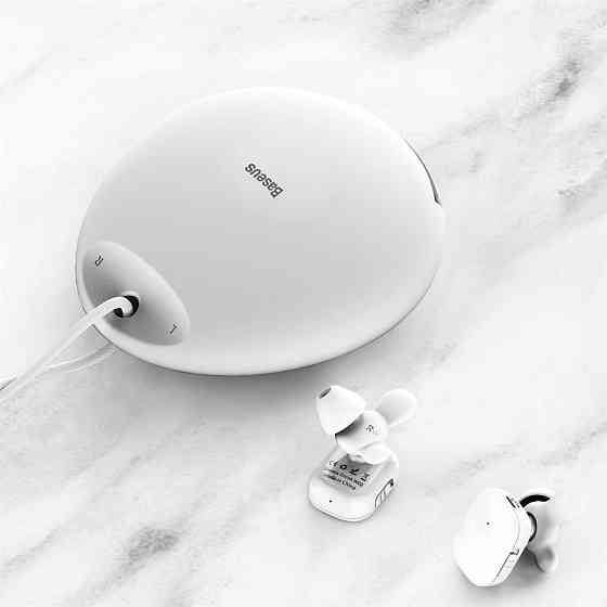 Беспроводные Bluetooth наушники Baseus Encok W02 со встроенным микрофоном NGW02-02 (Белые) Николаев