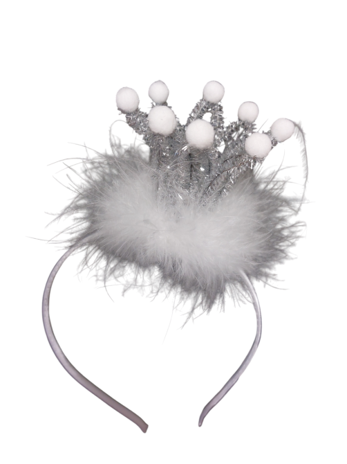 Обруч на новий рік на голову із короною one size біло-сріблястий Київ - фото 1