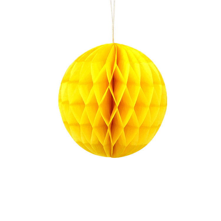 Шар из бумаги Соты 25 см желтый Киев - изображение 1