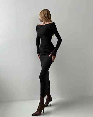 Женское силуэтное платье трансформер с открытыми плечами трикотаж Одесса