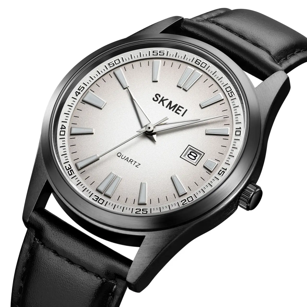 Годинник чоловічий класичний Skmei 1986 (Чорні із сріблястим циферблатом) Вінниця - фото 3