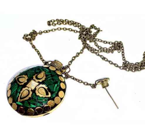 Аромакулон из бронзы с малахитом Киев