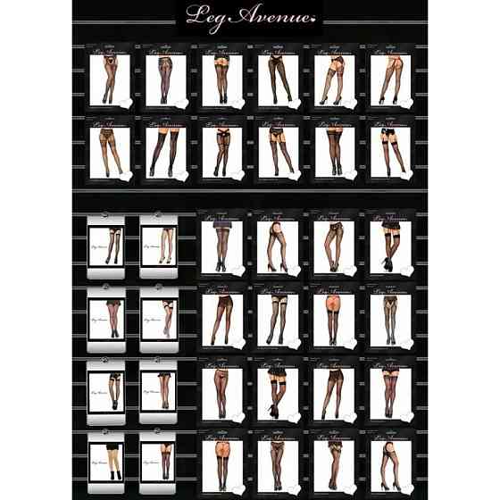 Колготки зі стразами Leg Avenue Petra Sheer Rhinestone, чорні, One Size Sex Aura Київ