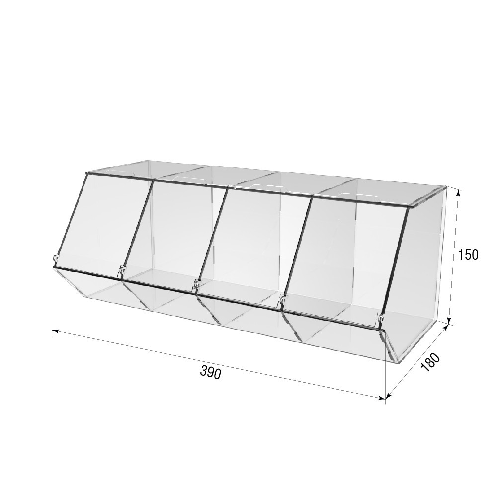 Диспенсер EKOSTAR 390х180х150мм для мармеладів, снеків, горіхів 4 комірки Київ - фото 3