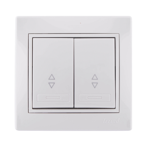 MIRA білий Вимикач внутрішній прохідний 2кл з білою вставкою Лезард Житомир