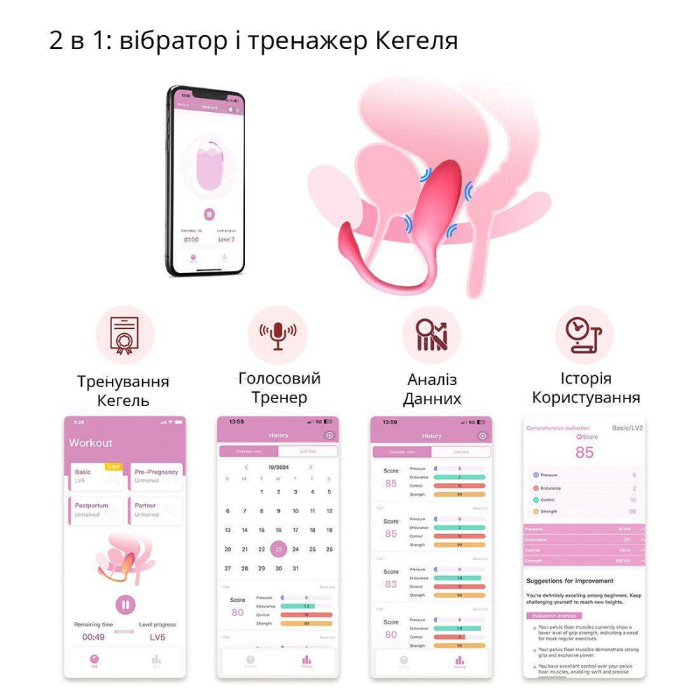 Смарт-віброяйце Magic Motion Flamingo Max Pink зі стимулятором клітора Sex Aura Київ - фото 5
