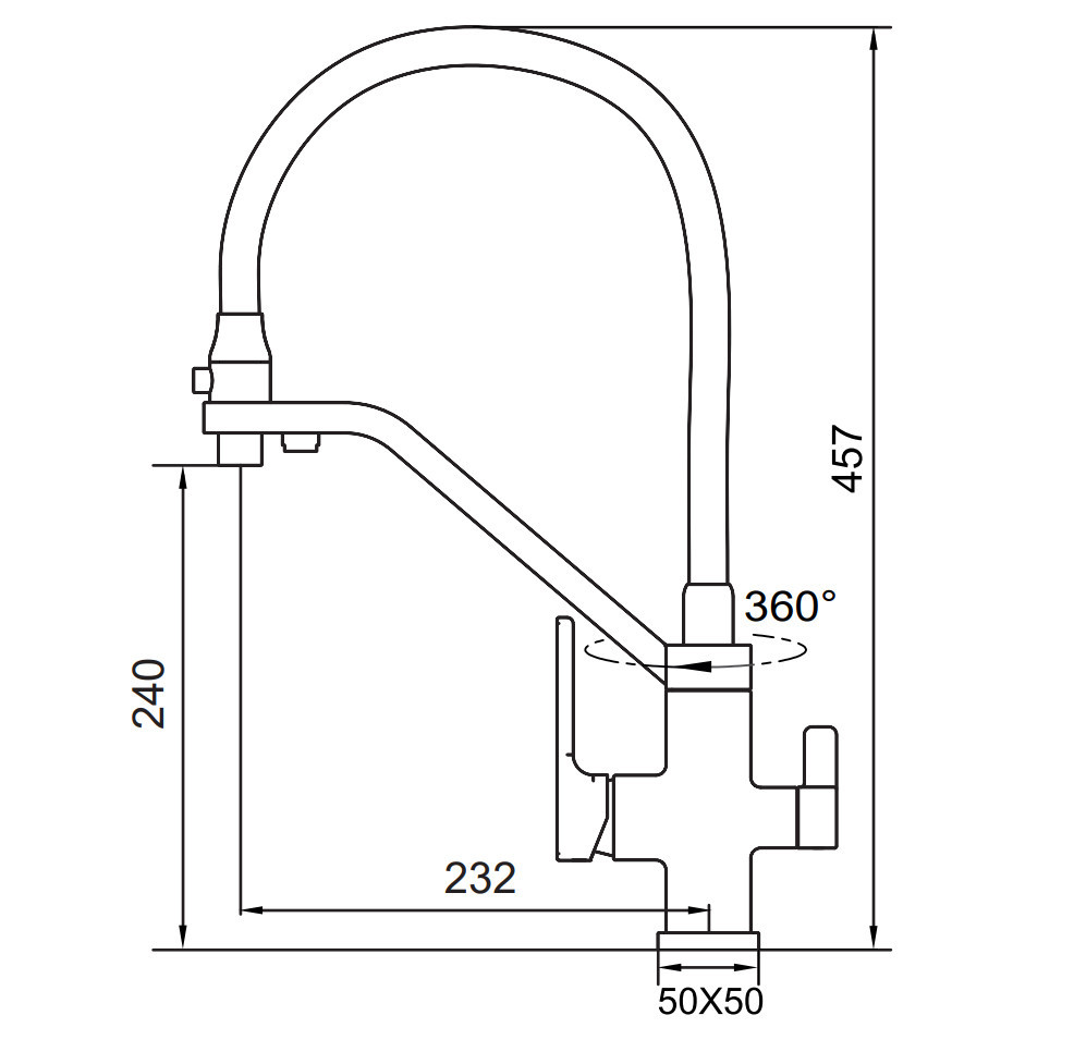 Змішувач для кухні Koer KB-72009-05 з виходом для питної води латунь/колір чорний (KR5007) Чернівці - фото 2