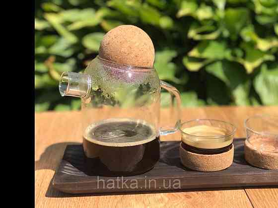 Набір чашок для кави Olens "Button" 4 шт 75 мл скляна чашка з корковою вставкою Київ