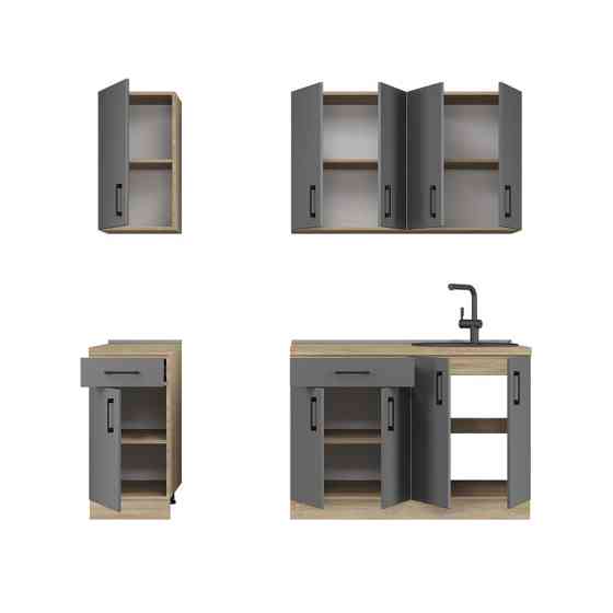 Кухня модульна Эверест Оптима набор №4 Графит 2,2 м (без столешницы) (DTM-5708) Львов