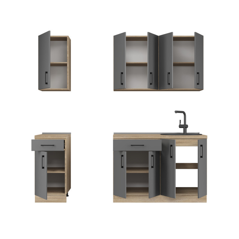 Кухня модульна Эверест Оптима набор №4 Графит 2,2 м (без столешницы) (DTM-5708) Львов - изображение 3