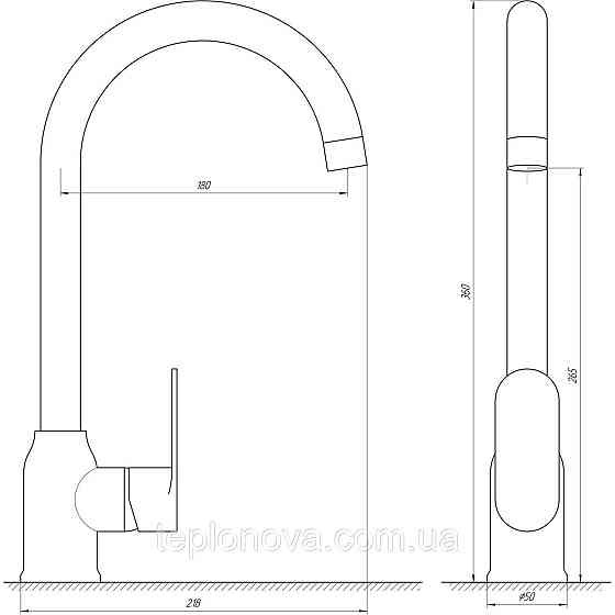 Смеситель для кухни Globus Lux Ontario GLO-0203S-BB Черновцы
