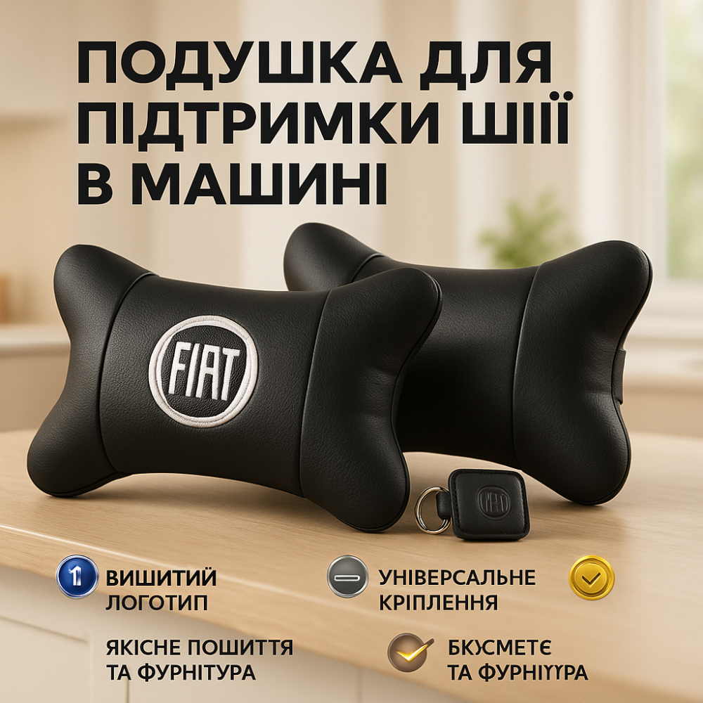 Сувенирные автомобильные подушки Fiat, Подушка под шею для автокресла, Подарок подушка дорожная VN-33 Львов - изображение 17